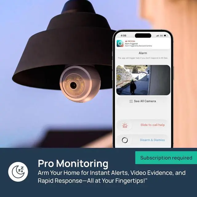 Alt view image 4 of 7 - LUNA HOME 2K Light Bulb Security Cameras Wireless Outdoor Indoor 360° Pan & Tilt 2K Full Color Day/Night, Motion Detection, Two-way Audio, 2.4GHz Wi-Fi, Smart Contextual AI Alerts