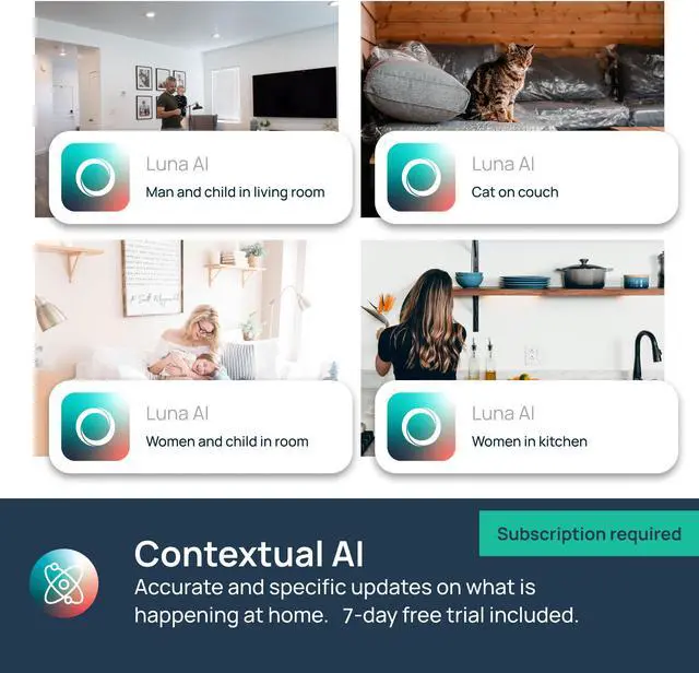 Alt view image 3 of 7 - LUNA HOME 2K Light Bulb Security Cameras Wireless Outdoor Indoor 360° Pan & Tilt 2K Full Color Day/Night, Motion Detection, Two-way Audio, 2.4GHz Wi-Fi, Smart Contextual AI Alerts
