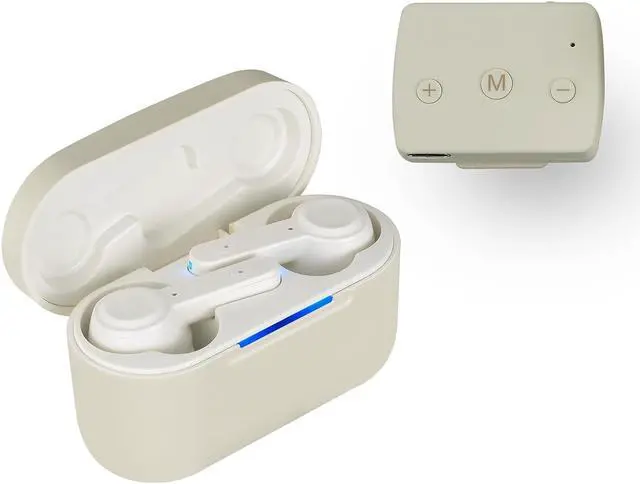 Main image of Mimitakara Bluetooth TWS goodHearing T3 OTC Hearing Aid with Microphone Transmitter (White)