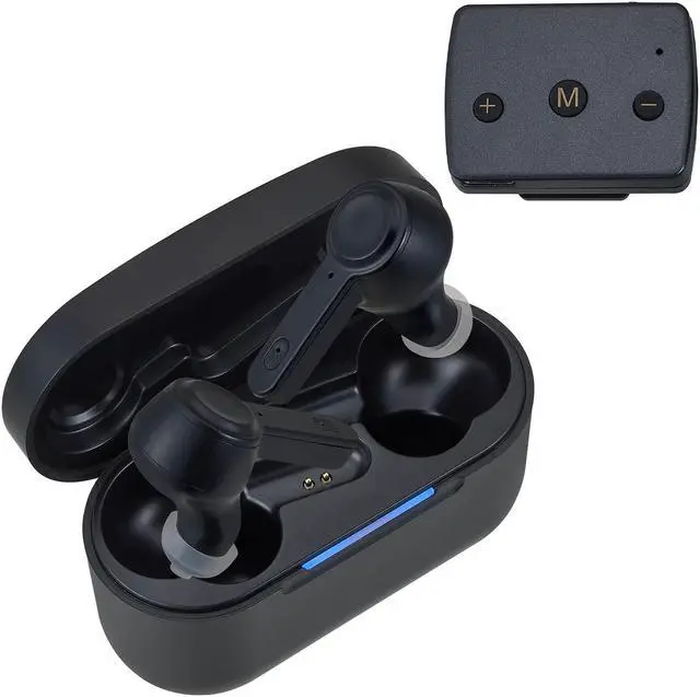 Main image of Mimitakara Bluetooth TWS goodHearing T3 OTC Hearing Aid with Microphone Transmitter (Black)