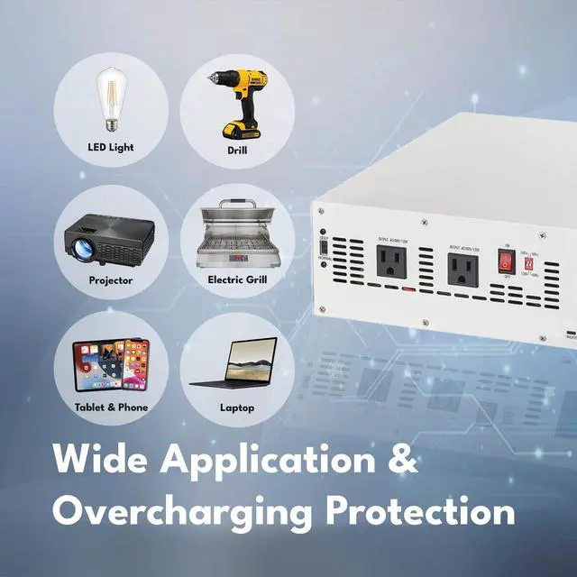 Alt view image 5 of 5 - Automaxx 1500W Hybrid Inverter, 100V/120V, 12V Input