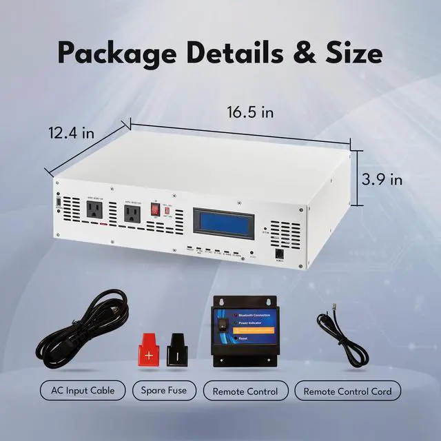 Alt view image 4 of 5 - Automaxx 1500W Hybrid Inverter, 100V/120V, 12V Input