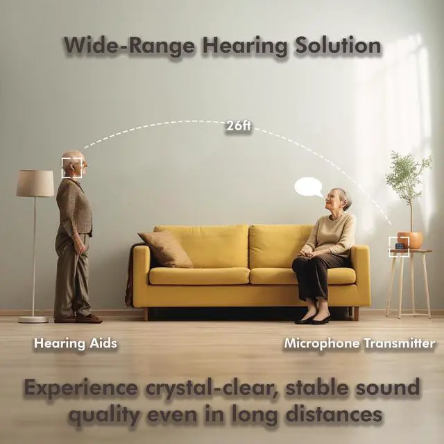 Alt view image 6 of 7 - Mimitakara Bluetooth TWS goodHearing T3 OTC Hearing Aid with Microphone Transmitter (Black)