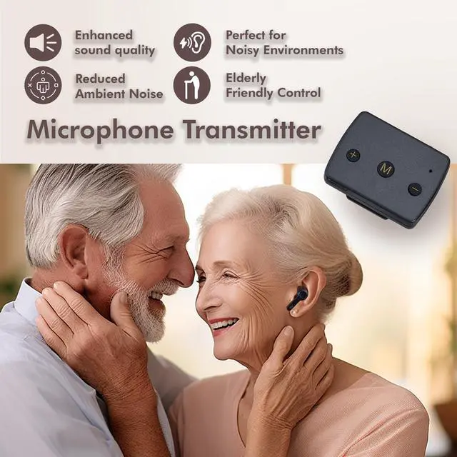 Alt view image 2 of 7 - Mimitakara Bluetooth TWS goodHearing T3 OTC Hearing Aid with Microphone Transmitter (Black)