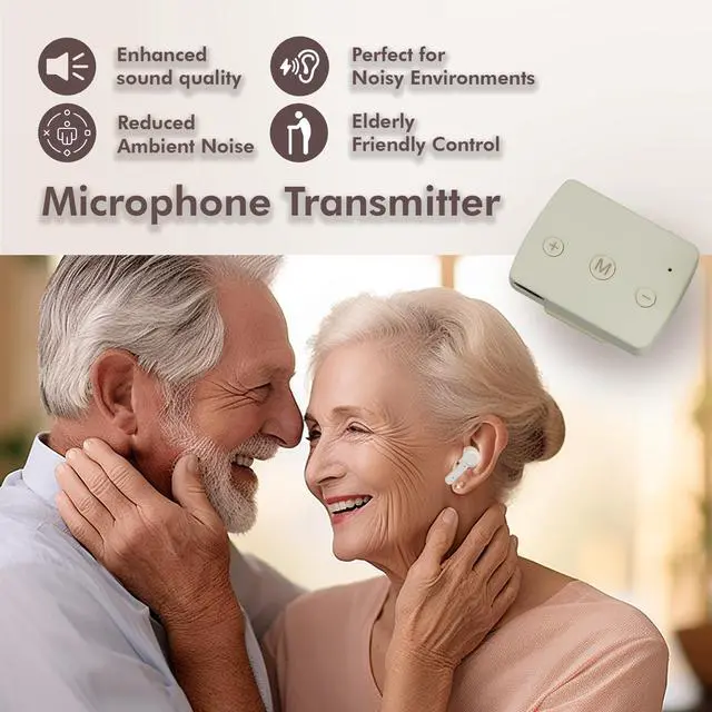 Alt view image 2 of 7 - Mimitakara Bluetooth TWS goodHearing T3 OTC Hearing Aid with Microphone Transmitter (White)
