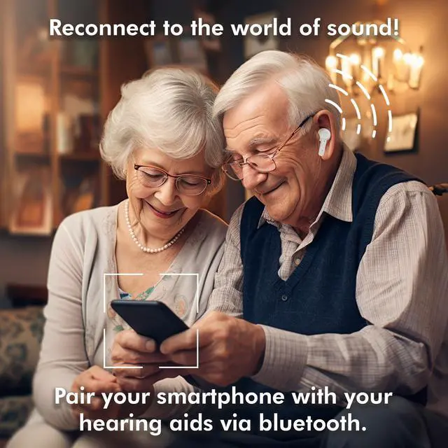 Alt view image 4 of 7 - Mimitakara Bluetooth TWS goodHearing T3 OTC Hearing Aid with Microphone Transmitter (White)