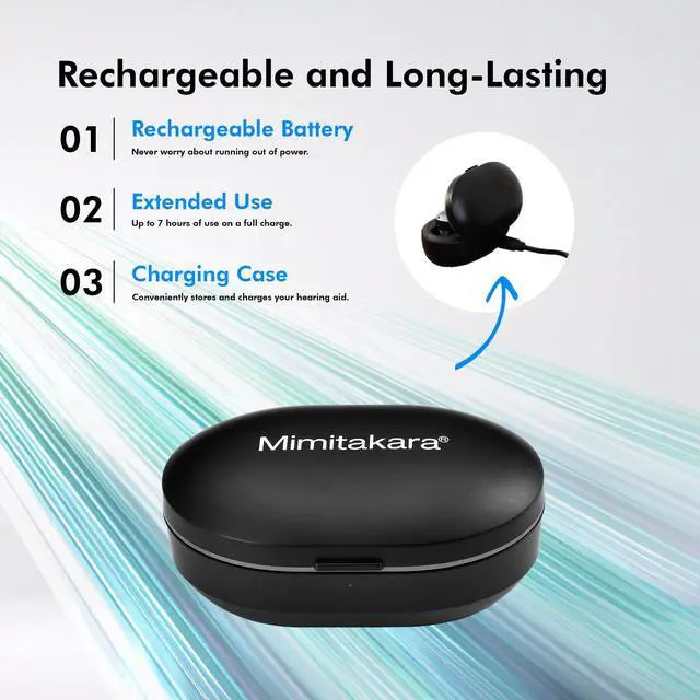 Alt view image 3 of 7 - Mimitakara Bluetooth TWS goodHearing T2 OTC Hearing Aid (Black)
