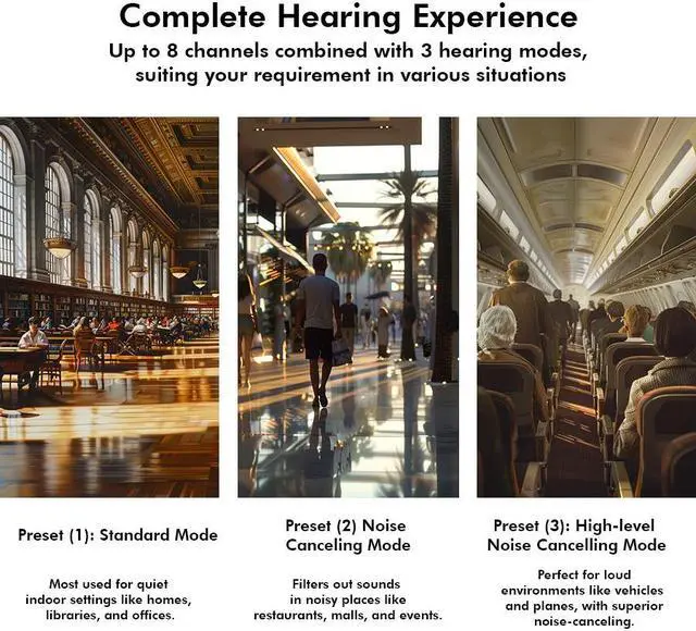 Alt view image 6 of 7 - Mimitakara Bluetooth TWS goodHearing T1 OTC Hearing Aid (Black)