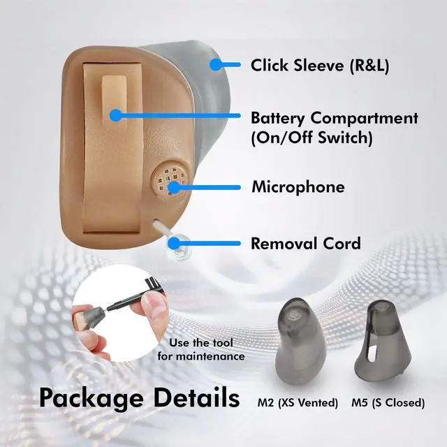 Alt view image 3 of 7 - Mimitakara Cloud ITC myHearing I1 OTC Hearing Aid (Left ear)