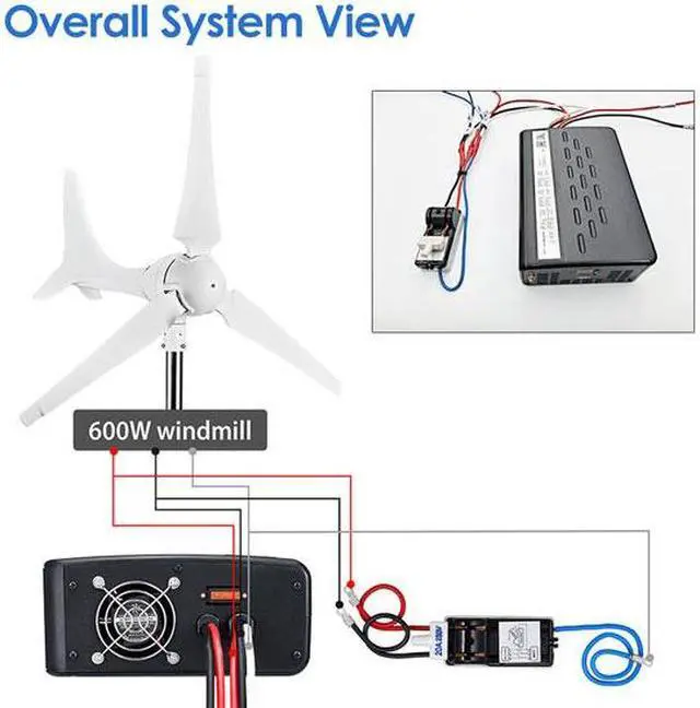 Alt view image 4 of 7 - Automaxx 600W 12V/24V Marine/Home Bluetooth Wind Turbine