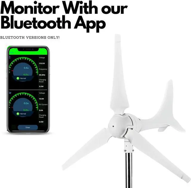 Alt view image 2 of 7 - Automaxx 600W 12V/24V Marine/Home Bluetooth Wind Turbine
