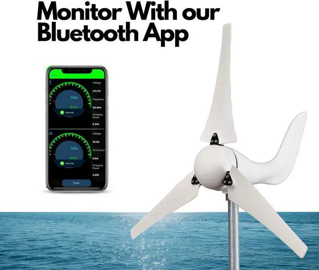 Alt view image 4 of 7 - Automaxx 400W 12V Marine/Home Bluetooth Wind Turbine