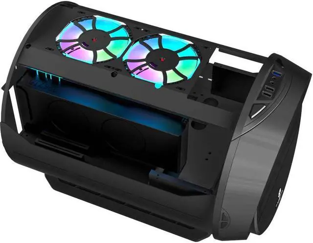 Alt view image 5 of 7 - WJCOOLMAN Yuanqi Bullet Black Mini Desktop Gaming Case Support 4 Fan Positions 240 AIO Support Micro-ATX Gming Case High-Airflow Design