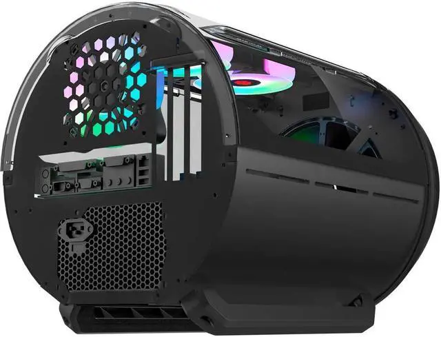 Alt view image 3 of 7 - WJCOOLMAN Yuanqi Bullet Black Mini Desktop Gaming Case Support 4 Fan Positions 240 AIO Support Micro-ATX Gming Case High-Airflow Design