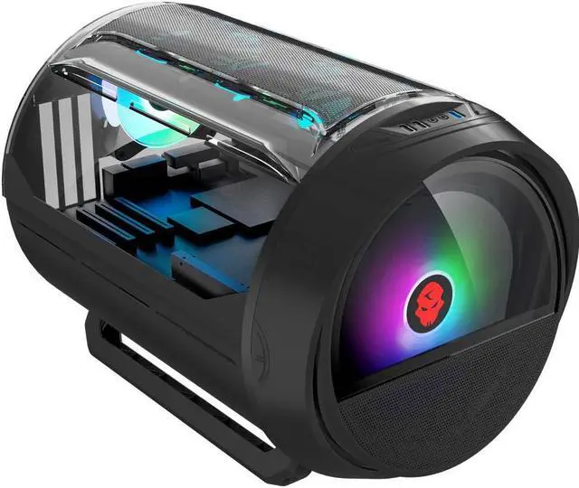 Alt view image 2 of 7 - WJCOOLMAN Yuanqi Bullet Black Mini Desktop Gaming Case Support 4 Fan Positions 240 AIO Support Micro-ATX Gming Case High-Airflow Design