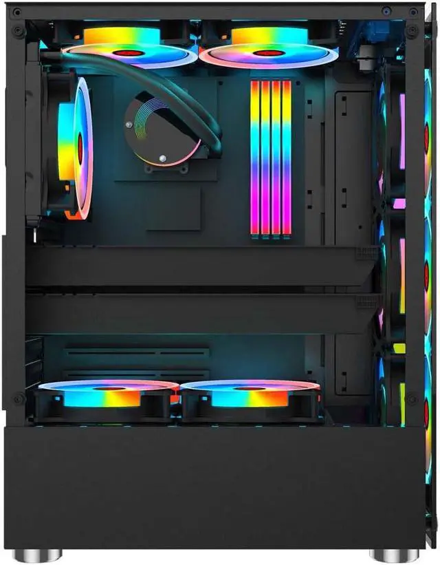 Alt view image 3 of 6 - WJCOOLMAN Ni Cai II Panoramic Version 2Side Transparent Glass Gaming Computer Case Support ATX / Micro-ATX Gming Case High-Airflow Design