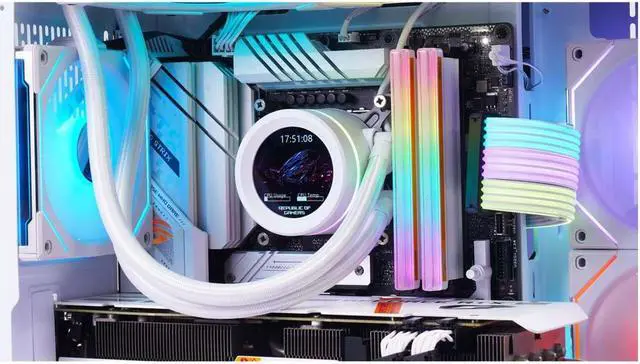 Alt view image 5 of 7 - WJCOOLMAN Tian Mu White Curved Glass Panoramic Version 2Side Transparent Glass Gaming Computer Case support 9 Fan Positions 240 AIO Support M-ATX/ITX High-Airflow Design