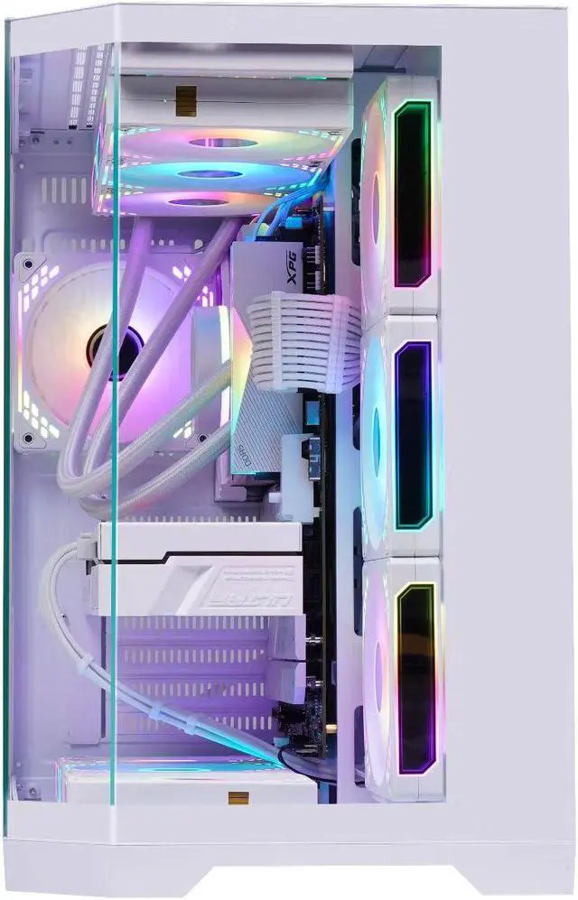 Alt view image 3 of 7 - WJCOOLMAN Dreamer Plus White Panoramic Version 2Side Transparent Glass Gaming Computer Case Support 10 Fan Positions 360 AIO Support ATX / M-ATX/MINI-ITX Gming Case High-Airflow Design