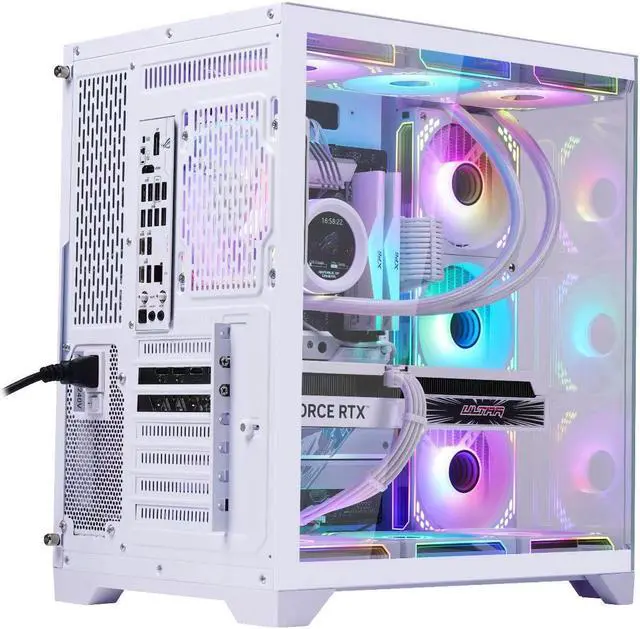 Alt view image 4 of 7 - WJCOOLMAN Dreamer Plus White Panoramic Version 2Side Transparent Glass Gaming Computer Case Support 10 Fan Positions 360 AIO Support ATX / M-ATX/MINI-ITX Gming Case High-Airflow Design