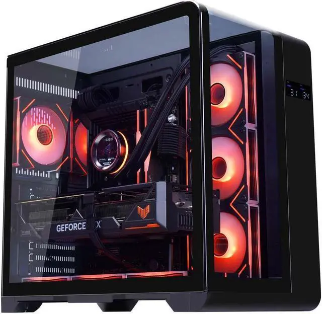 Main image of WJCOOLMAN Wen tian Plus Black Panoramic Version 2Side Transparent Glass Gaming Computer Case Support 7 Fan Positions 360 AIO Support ATX/M-ATX/ITX with Type-C &3.0 USB Port Gaming Case