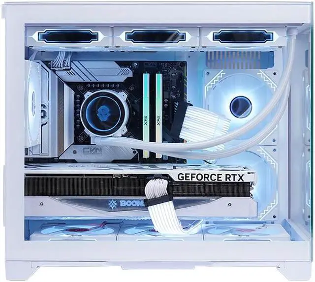 Alt view image 3 of 7 - WJCOOLMAN Lone Warrior Upgrade Edition Computer Case Panoramic Version 2Side Transparent Glass Gaming Support 9 Fan Positions 360 AIO Support Micro-ATX Gming Case High-Airflow Design