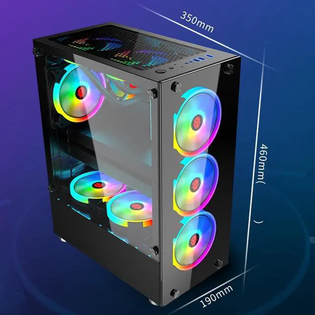 Alt view image 6 of 6 - WJCOOLMAN Ni Cai II Panoramic Version 2Side Transparent Glass Gaming Computer Case Support ATX / Micro-ATX Gming Case High-Airflow Design