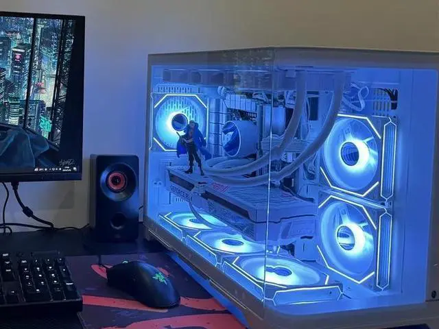Alt view image 2 of 7 - WJCOOLMAN Lone Warrior Upgrade Edition Computer Case Panoramic Version 2Side Transparent Glass Gaming Support 9 Fan Positions 360 AIO Support Micro-ATX Gming Case High-Airflow Design