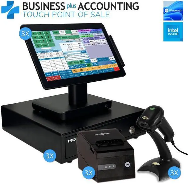 Main image of Business Software Solutions Inc. Elite III Retail Touch Point of Sale System - 3 Stations