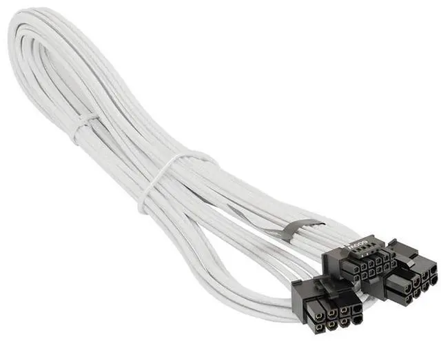 Alt view image 2 of 3 - SEASONIC Native 600 W PCIe 5.0 / Gen 5 12VHPWR PSU Cable, 2X 8-Pin - 16-Pin  ,Supports 40 Series Graphics Cards - White