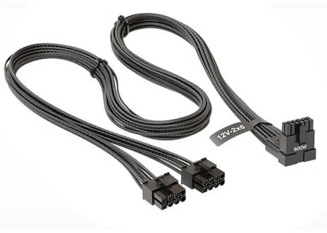 Main image of SeaSonic Native 2 x 8 Pin Gen 5 12V-2x6 16 Pin 600 W Cable -90° L-type interface