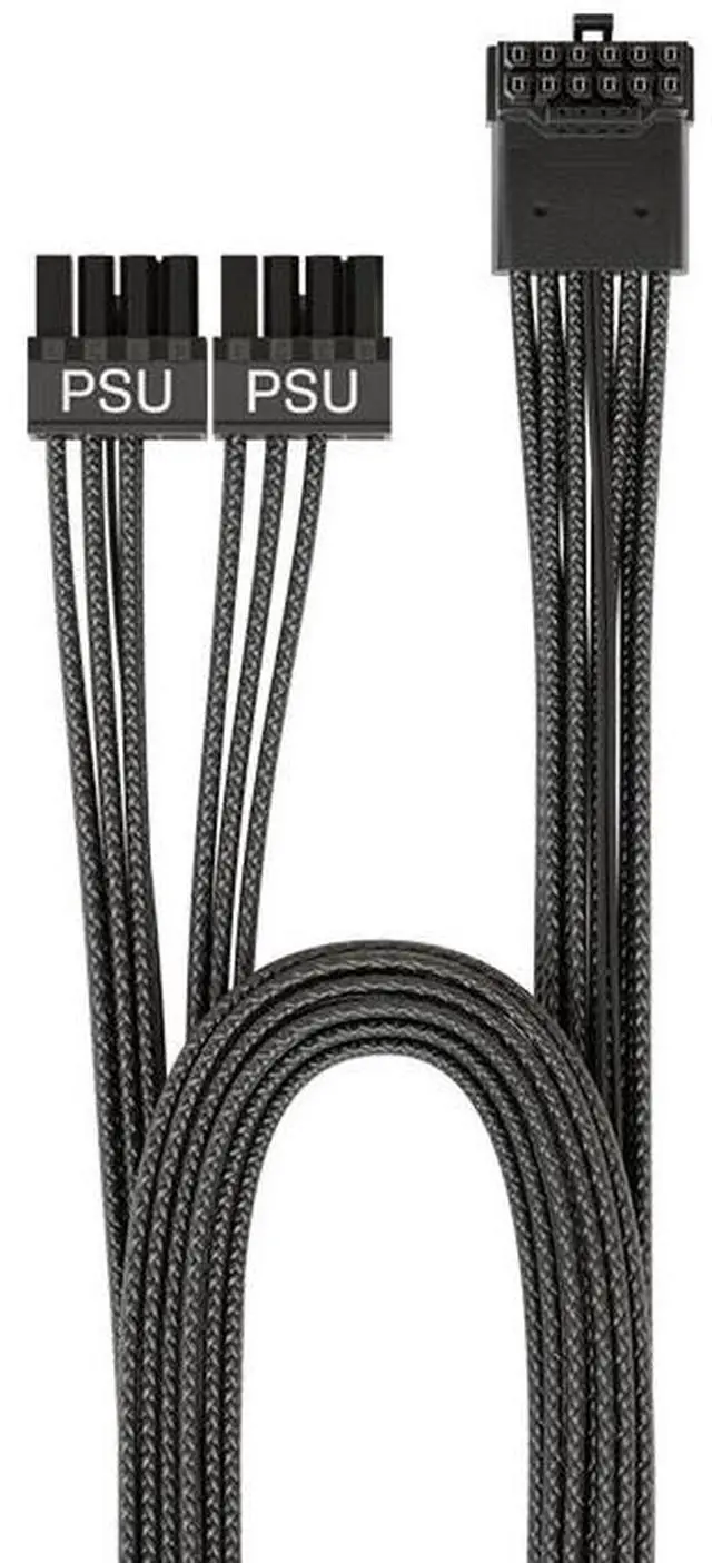 Alt view image 2 of 2 - SeaSonic Native 2 x 8 Pin Gen 5 12V-2x6 16 Pin 600 W Cable -90° L-type interface