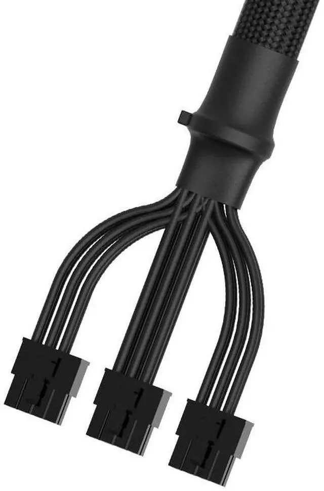 Alt view image 2 of 2 - Cooler Master 12VHPWR 12+4 Pin to 3x8-Pin PCle 5.0 600 W PSU Cable, Supports 40 Series Graphics Cards -90° L-type interface