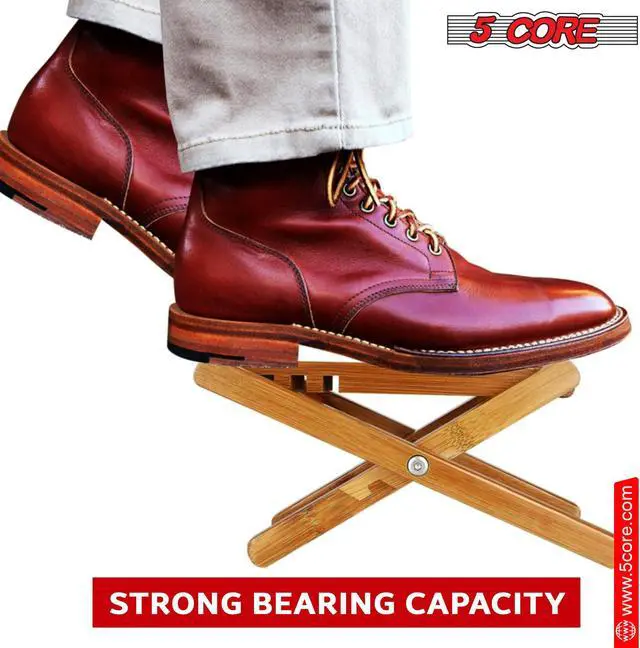 Alt view image 11 of 14 - 5 Core Wood Guitar Foot Stool 3 Position Height Adjustable Guitar Foot Stand Solid Wood Foot Stool GFS WD