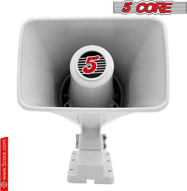 Alt view image 14 of 14 - 5 Core PA Speaker 6 x 4 Inch 50W Bull Horn Loud Indoor Outdoor Speakers System 8Ohm Reflex Megaphone Mounting Bracket & Hardware Included White - HW 405 WH