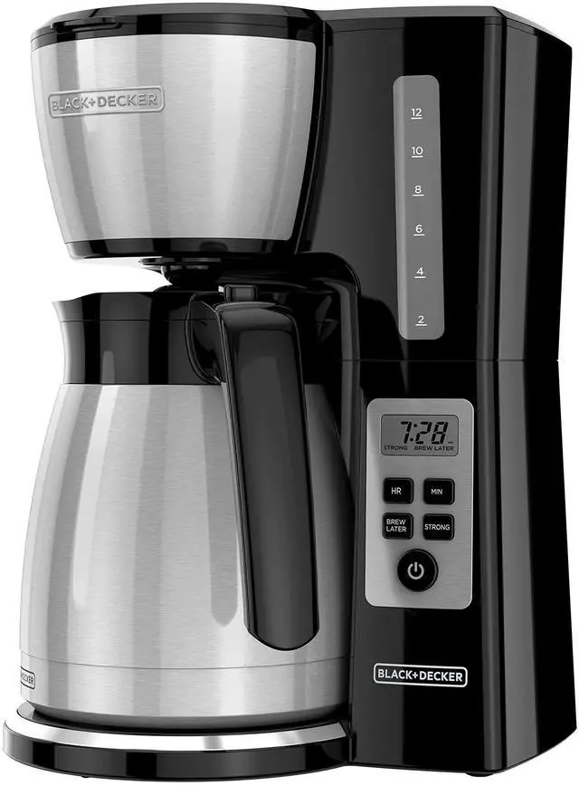 Main image of 12 Cup Thermal Programmable Coffee Maker with Brew Strength and VORTEX Technology, Black/Steel, CM2046S