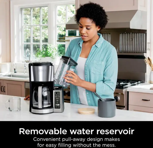 Alt view image 3 of 6 - 12-Cup Programmable Coffee Brewer, 2 Brew Styles, Adjustable Warm Plate, 60oz Water Reservoir, Delay Brew - Black/Stainless Steel