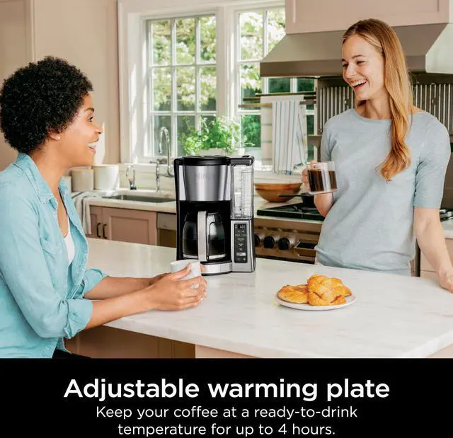 Alt view image 5 of 6 - 12-Cup Programmable Coffee Brewer, 2 Brew Styles, Adjustable Warm Plate, 60oz Water Reservoir, Delay Brew - Black/Stainless Steel