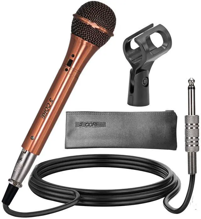 Alt view image 15 of 20 - 5 Core Mic Karaoke Dynamic Handheld XLR Microphone for Professional Vocal Recording Live Stage Singing Music Neodymium 1/4 Corded Wired Micrófono - ND-959 Elantra