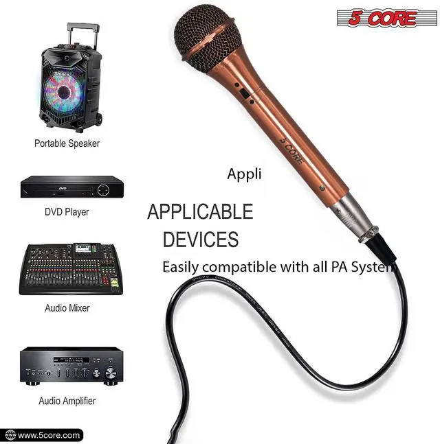 Alt view image 18 of 20 - 5 Core Mic Karaoke Dynamic Handheld XLR Microphone for Professional Vocal Recording Live Stage Singing Music Neodymium 1/4 Corded Wired Micrófono - ND-959 Elantra