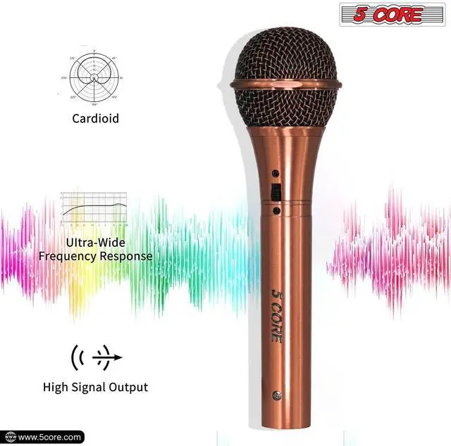 Alt view image 20 of 20 - 5 Core Mic Karaoke Dynamic Handheld XLR Microphone for Professional Vocal Recording Live Stage Singing Music Neodymium 1/4 Corded Wired Micrófono - ND-959 Elantra