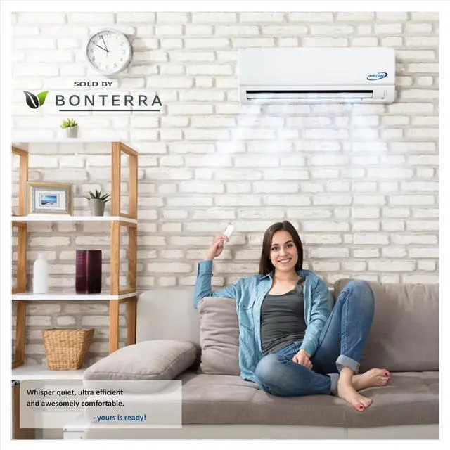 Alt view image 6 of 7 - Air-Con Mini Split Air Conditioner Heat Pump Multi 2 Zone 9000 9000 BTU 21 Seer