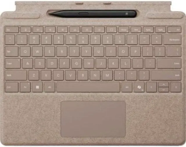 Alt view image 4 of 5 - Microsoft Surface Pro Keyboard with Slim Pen 2 Bundle for Pro Copilot+ (11th Edition), Pro 9 and Pro 8, Alcantara Material, Dune