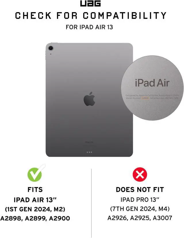 Alt view image 3 of 5 - UAG Urban Armor Gear Designed for iPad Air 13" 1st Gen 2024 Case Metropolis SE Olive Bundle with Tempered Glass Shield Screen Protector