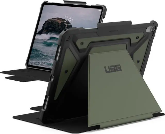Alt view image 2 of 5 - UAG Urban Armor Gear Designed for iPad Air 13" 1st Gen 2024 Case Metropolis SE Olive Bundle with Tempered Glass Shield Screen Protector