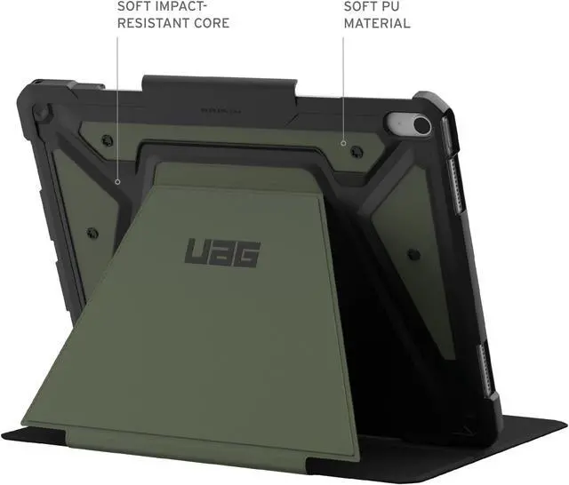 Alt view image 5 of 5 - UAG Urban Armor Gear Designed for iPad Air 13" 1st Gen 2024 Case Metropolis SE Olive Bundle with Tempered Glass Shield Screen Protector