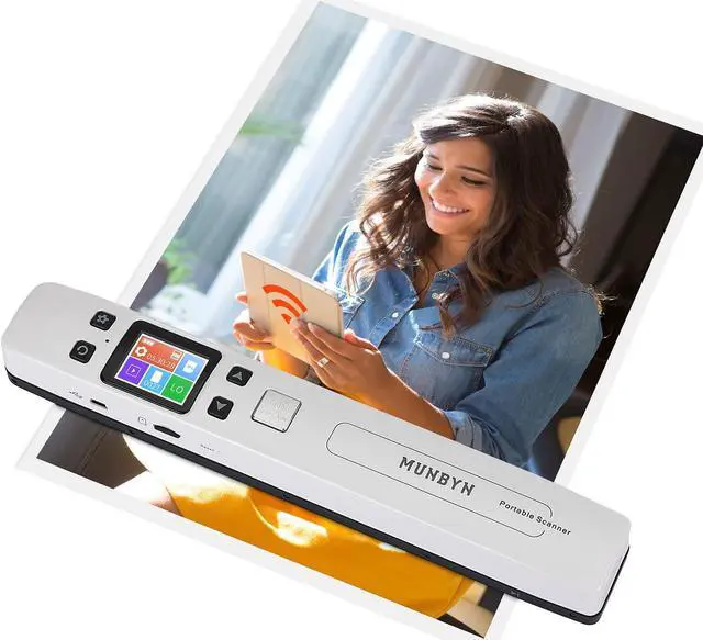 Alt view image 2 of 5 - MUNBYN Portable Scanner, Photo Scanner for Documents Pictures Texts in 1050DPI and 10.5 x 1.6 x 1.2 Hard Travel Case for Iscan