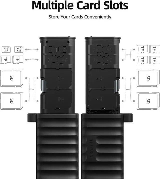 Alt view image 4 of 5 - TELESINdeg High-Speed SD Card Reader, 312MB/S USB 3.1 Type-C Dual Slots Micro SD/TF Card Carrying Case Holder for Cameras, Smartphones, Drones, Action Cameras Plug and Play.