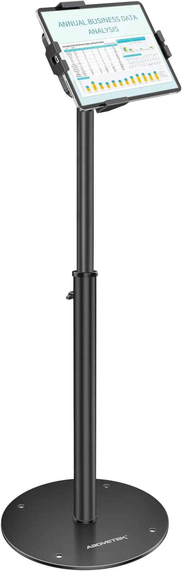 Main image of AboveTEK iPad Kiosk Floor Stand - Height Adjustable POS Tablet Floor Stand, 360deg Swivel Universal Locking Holder for 7.9"-11" iPad/iPad Air/Samsung - Anti-Theft Security Stand for Retail, Business