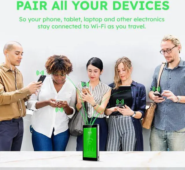 Alt view image 3 of 5 - GlocalMe G4 Pro 4G LTE Mobile Hotspot Device with 5" Touch Screen, Portable WiFi Hotspot for Travel, No SIM Card Needed, 10 Connected Devices, Global 1GB Data, Pocket WiFi Travel Router(G4 Pro Black)