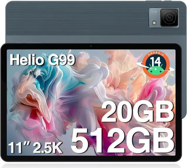 Main image of DOOGEE T40 Android 14 Tablet,Helio G99 Octa-Core IPS 1600x2560,11" 2.5K Ultra Clear Display,20GB+512GB/2TB Expand,Android Tablet with 8580mAh Battery,Dual SIM 4G,Face Unlock,OTG